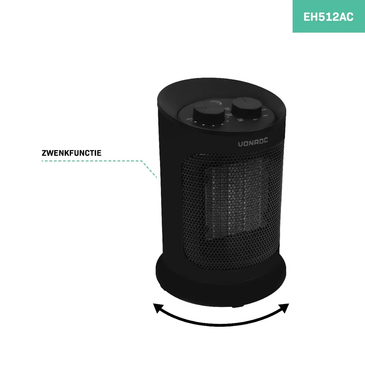 Electric fan heater, swivel function